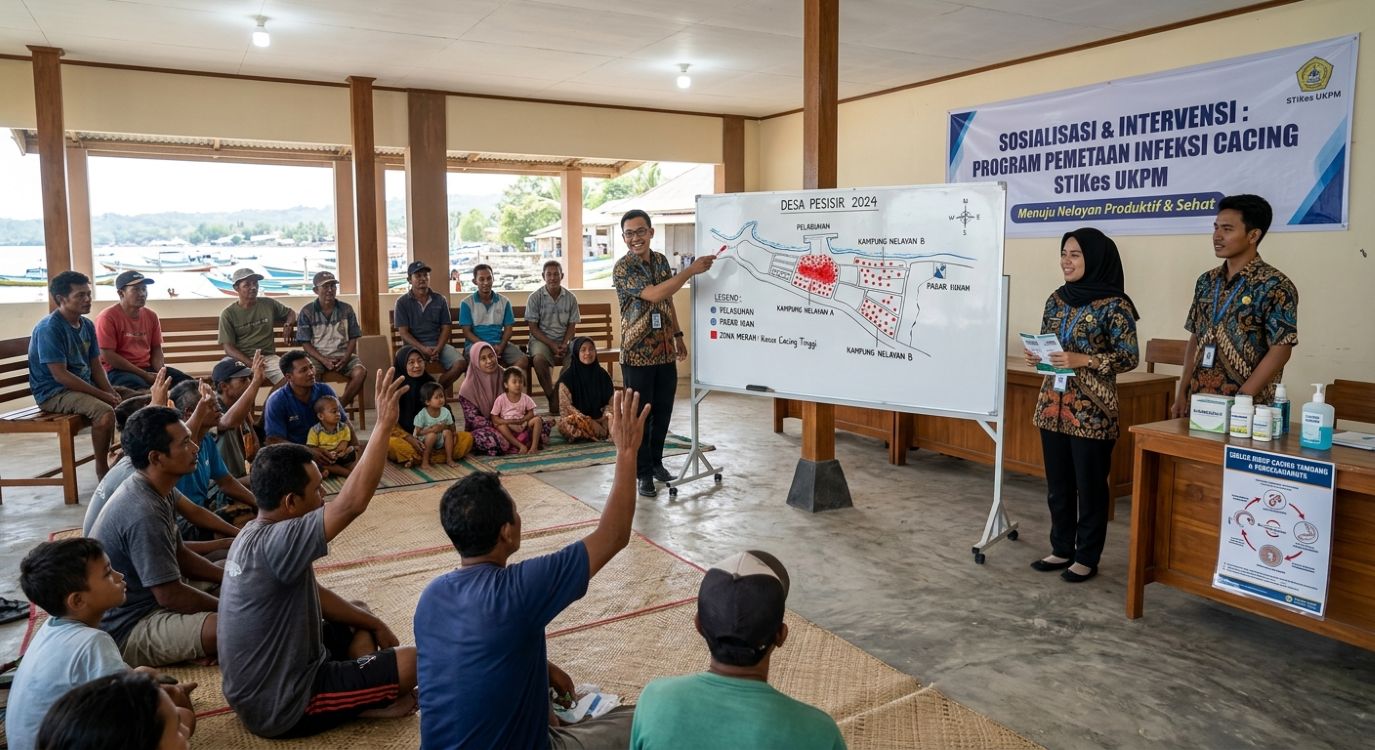 Program STIKes UKPM Dalam Pemetaan Infeksi Cacing pada Nelayan Tradisional